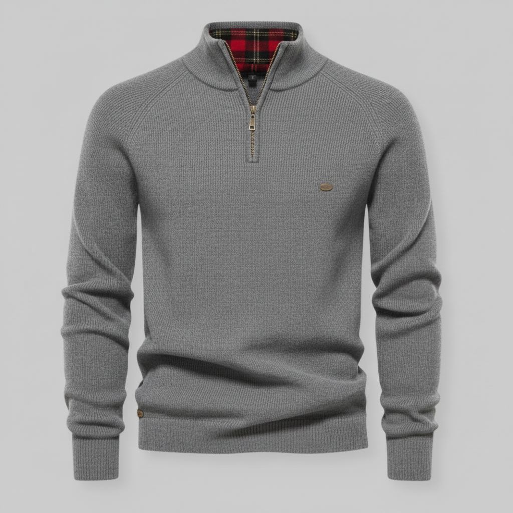 Men's Black Half-Zip Jumper | Slim Fit Knitwear