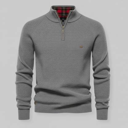 Men's Black Half-Zip Jumper | Slim Fit Knitwear