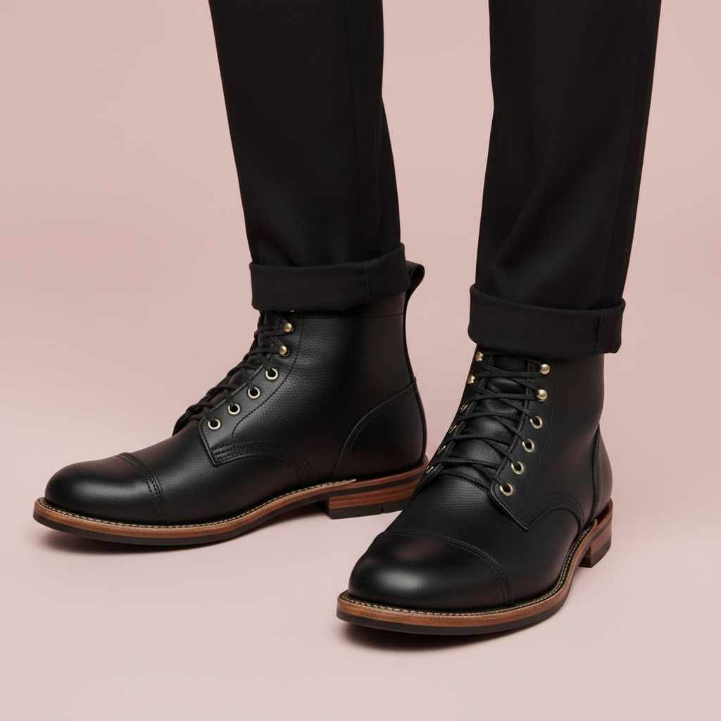 Men's Classic Ankle Work Boots | Durable Lace-Up Design
