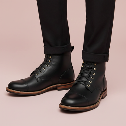 Men's Classic Ankle Work Boots | Durable Lace-Up Design