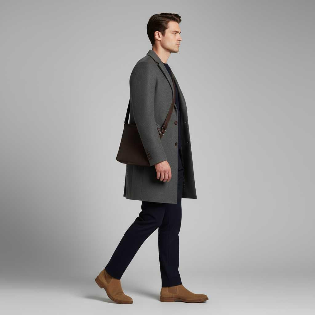 Men's Notched Lapel Overcoat | Stylish Winter Coat