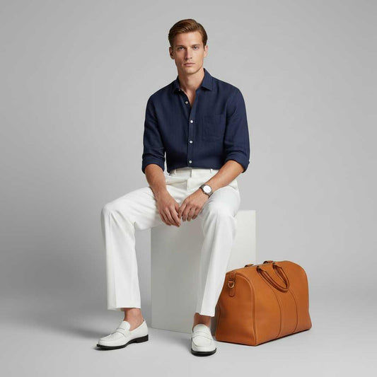Men's Pleated Trousers | Straight Fit Formal Pants