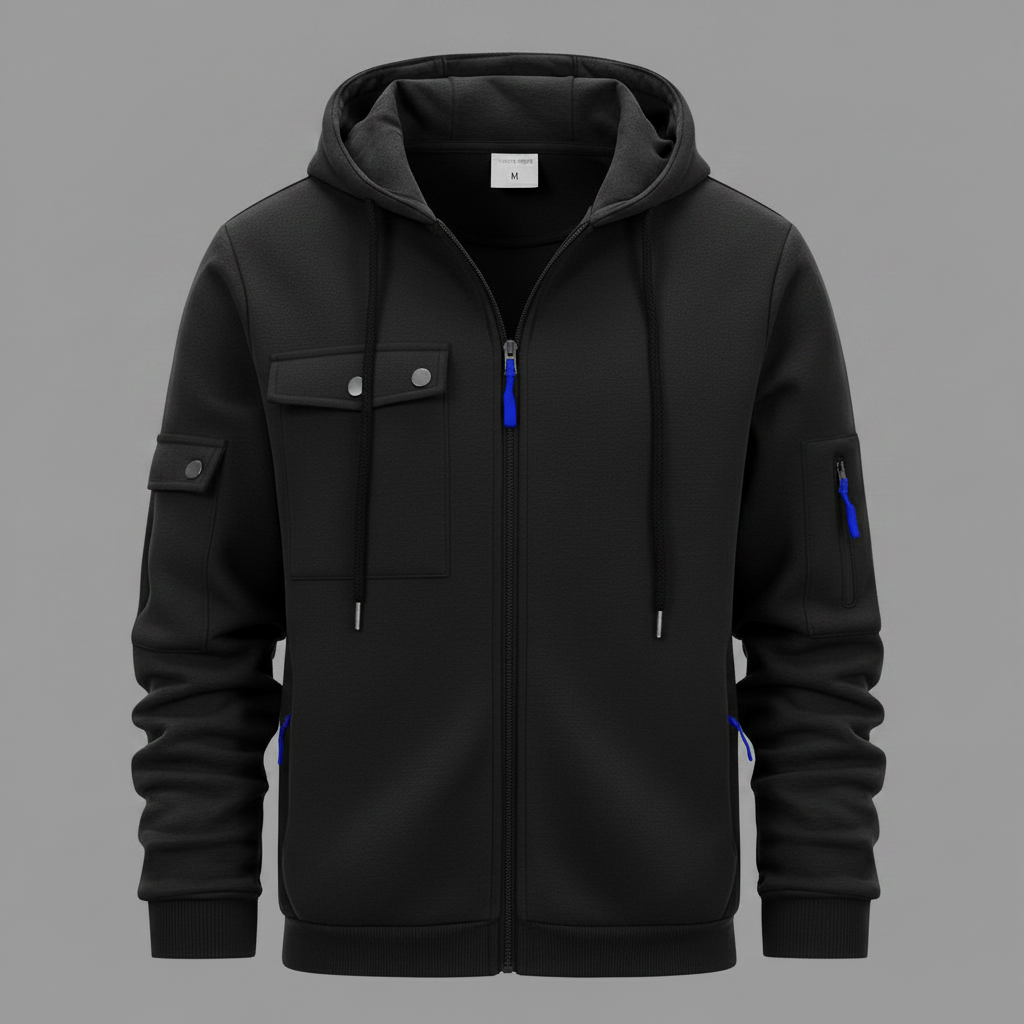 Men's Utility Zip-Up Hoodie | Casual Sweatshirt for Men