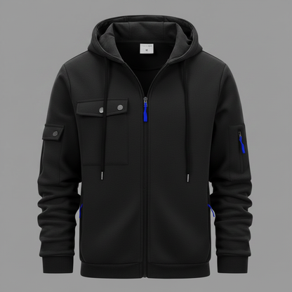 Men's Utility Zip-Up Hoodie | Casual Sweatshirt for Men