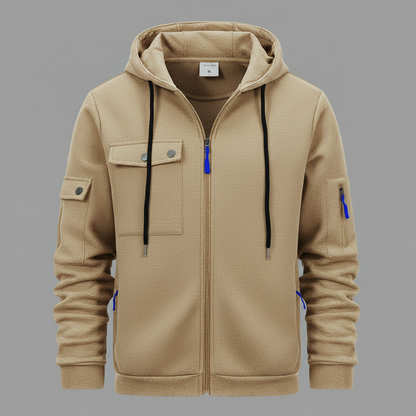 Men's Utility Zip-Up Hoodie | Casual Sweatshirt for Men