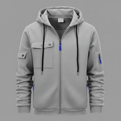 Men's Utility Zip-Up Hoodie | Casual Sweatshirt for Men