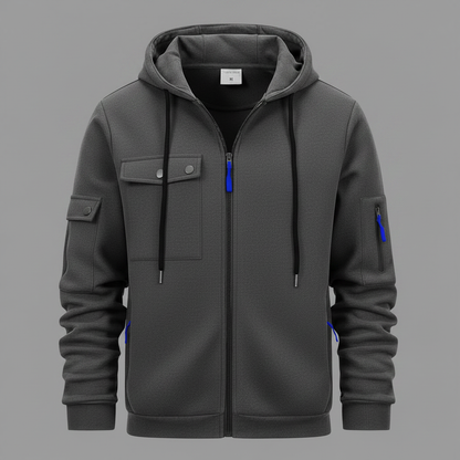Men's Utility Zip-Up Hoodie | Casual Sweatshirt for Men