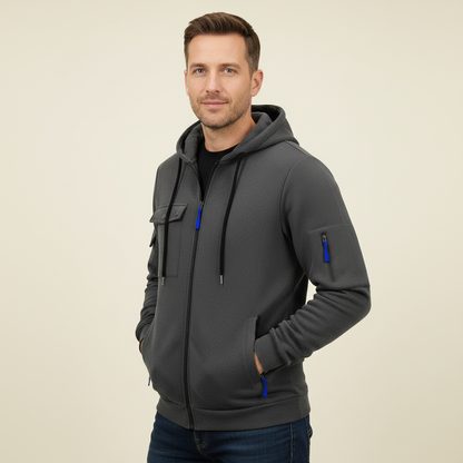 Men's Utility Zip-Up Hoodie | Casual Sweatshirt for Men