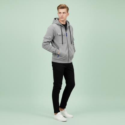 Men's Utility Zip-Up Hoodie | Casual Sweatshirt for Men