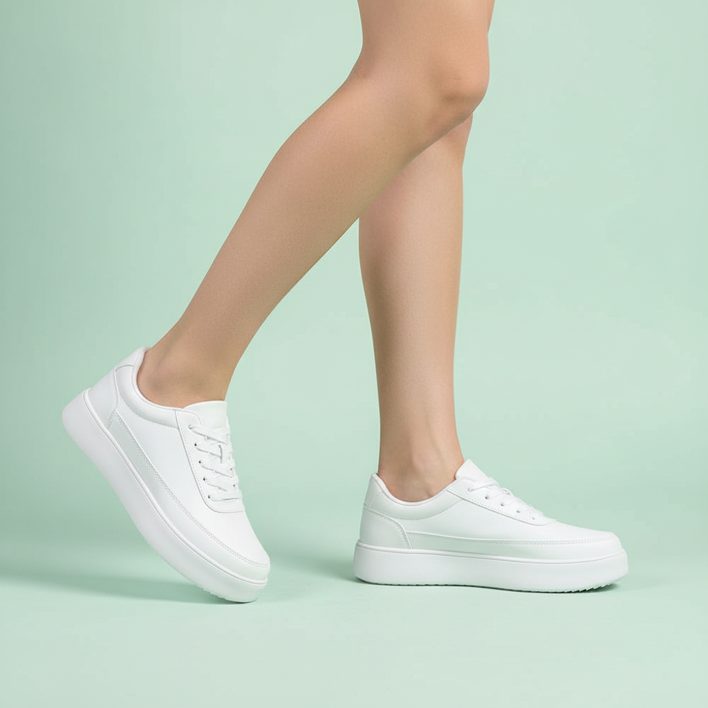 Men's White Platform Sneakers | Casual Trainers