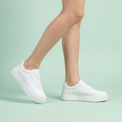 Men's White Platform Sneakers | Casual Trainers