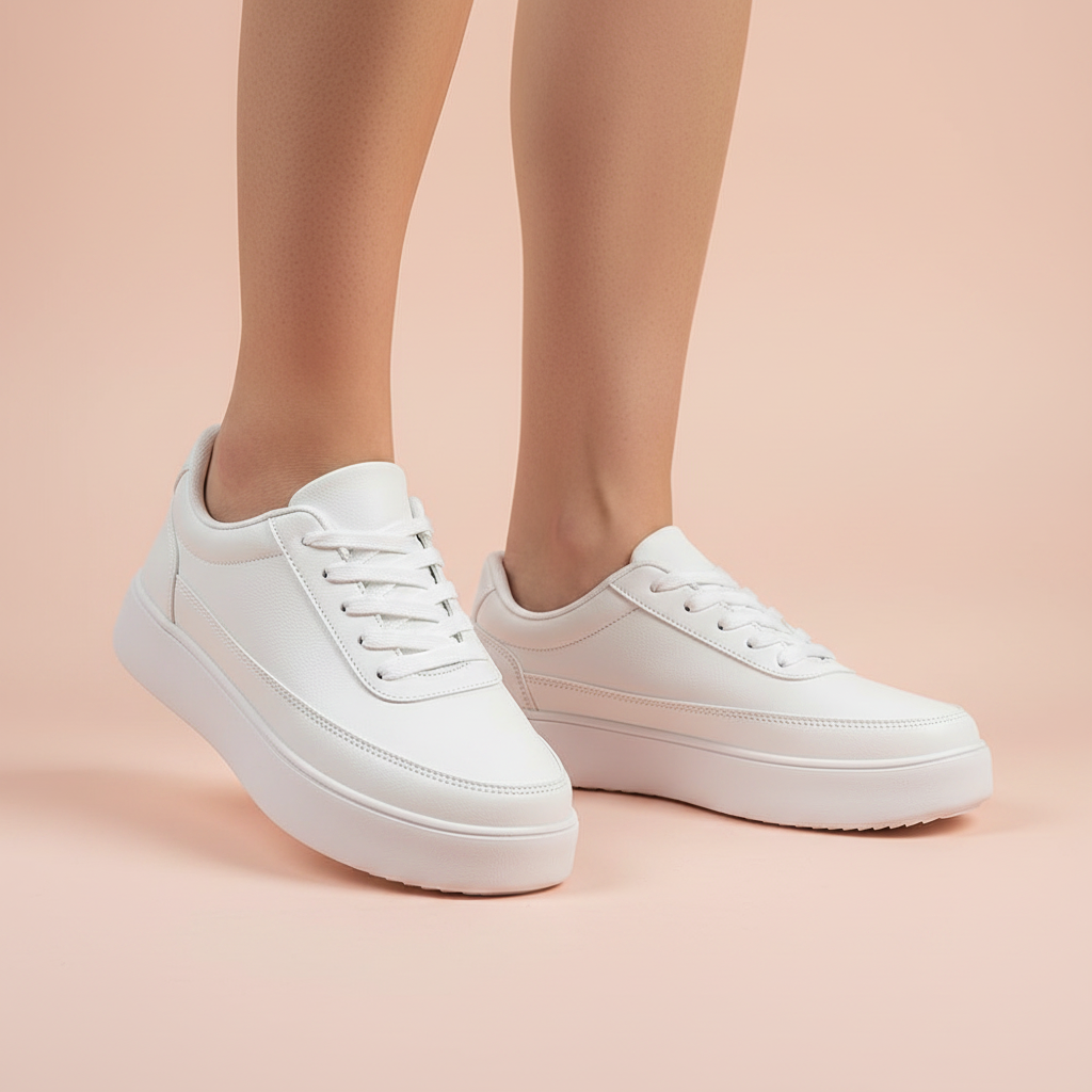 Men's White Platform Sneakers | Casual Trainers