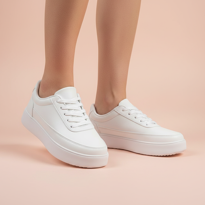 Men's White Platform Sneakers | Casual Trainers