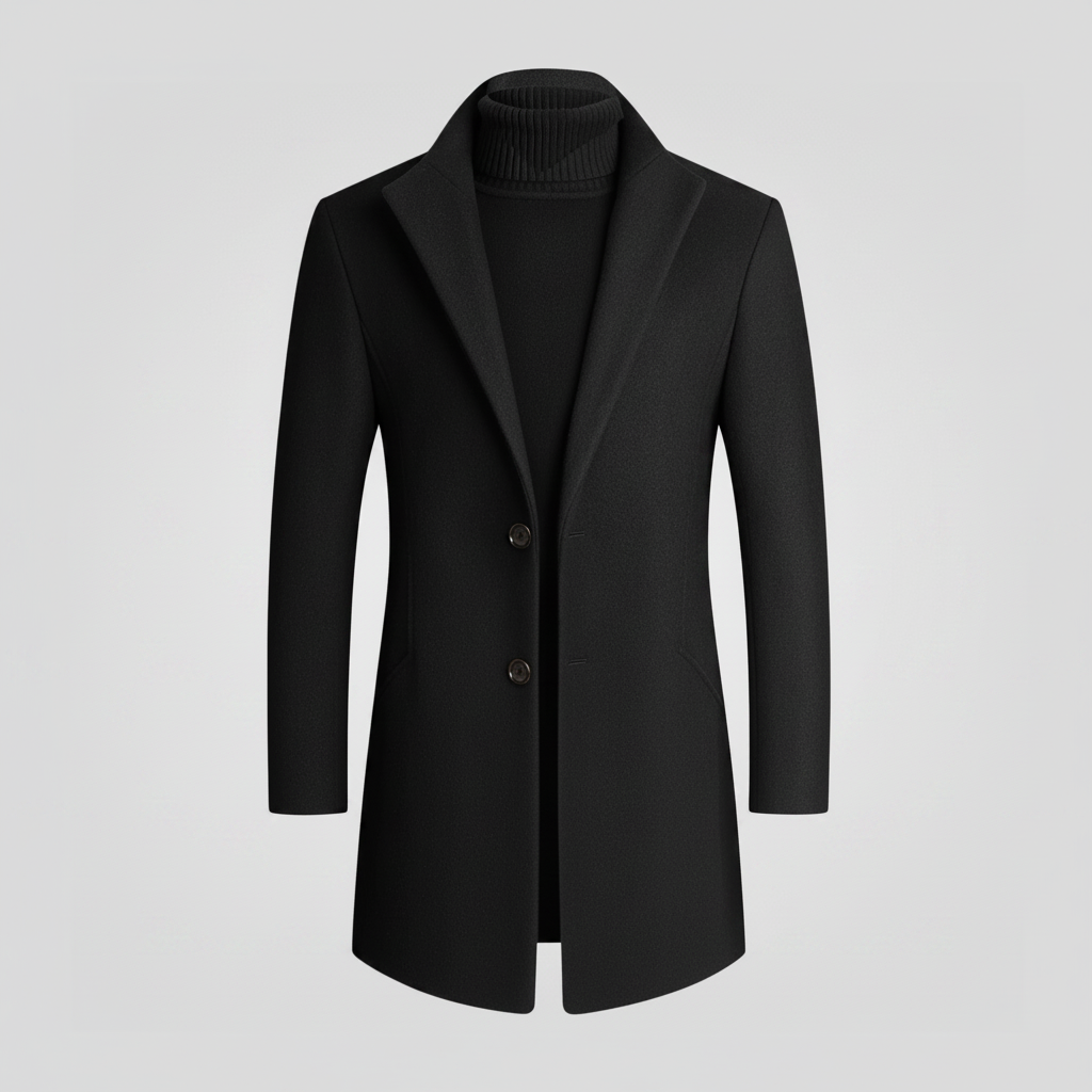 Men's Notched Lapel Overcoat | Stylish Winter Coat 0