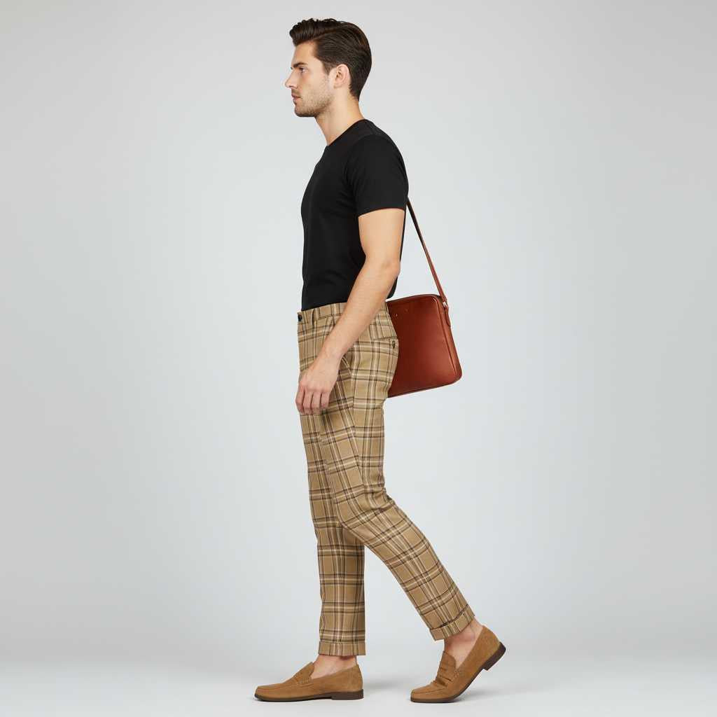 Sasha Checked Chinos | Men's Trousers for Casual Style