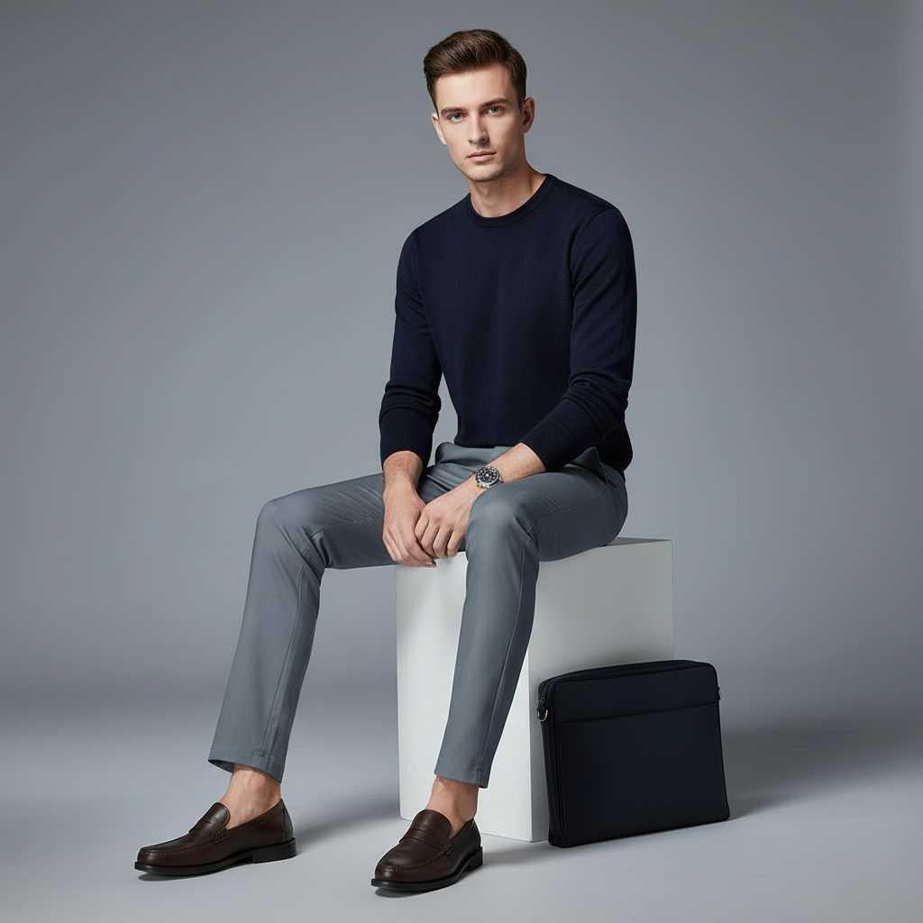 Saul Men's Slim Fit Stretch Trousers | Comfortable Casual Pants