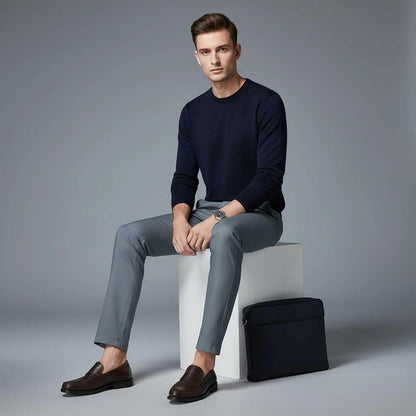 Saul Men's Slim Fit Stretch Trousers | Comfortable Casual Pants